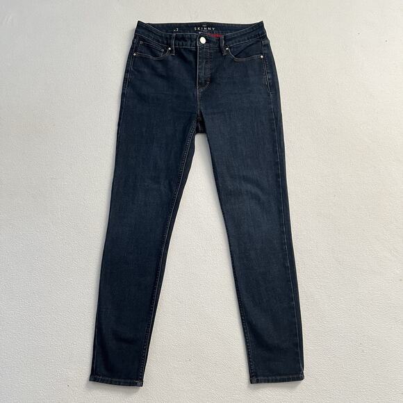 White House Black Market Women Dark Wash Blue High Rise Skinny Ankle Jeans 2 - Picture 1 of 11